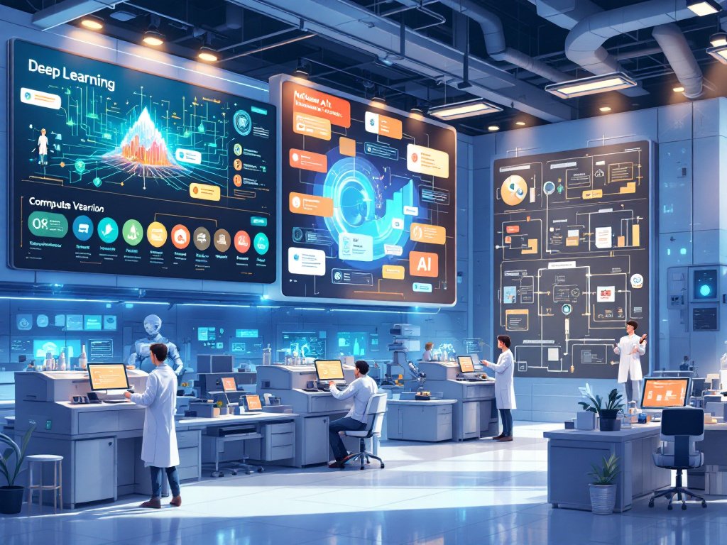 Futuristic AI concept with Google 