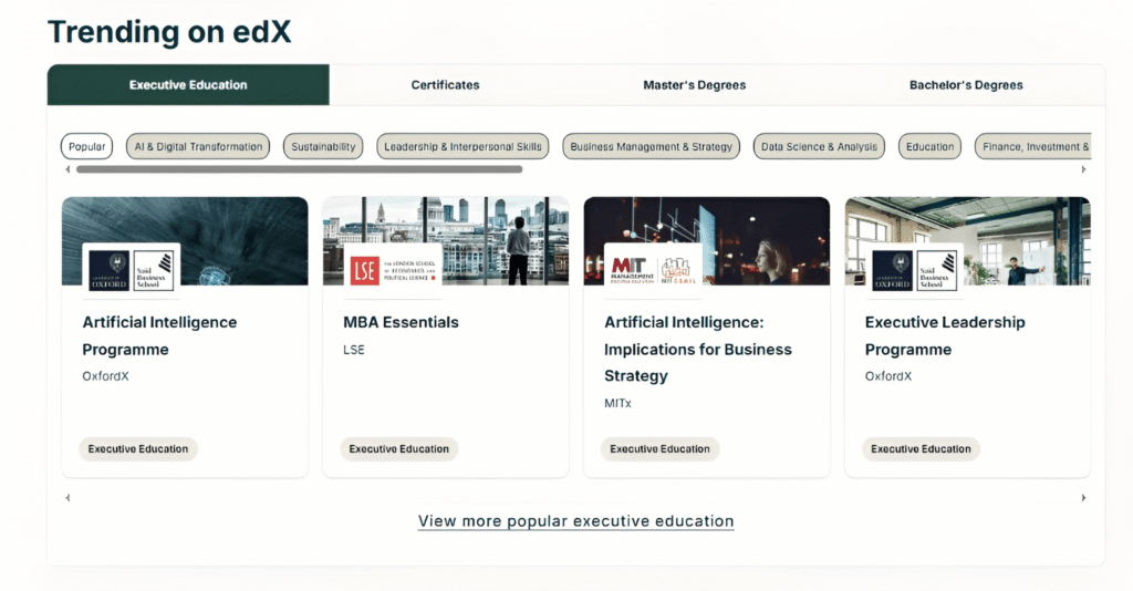 edX course tranding